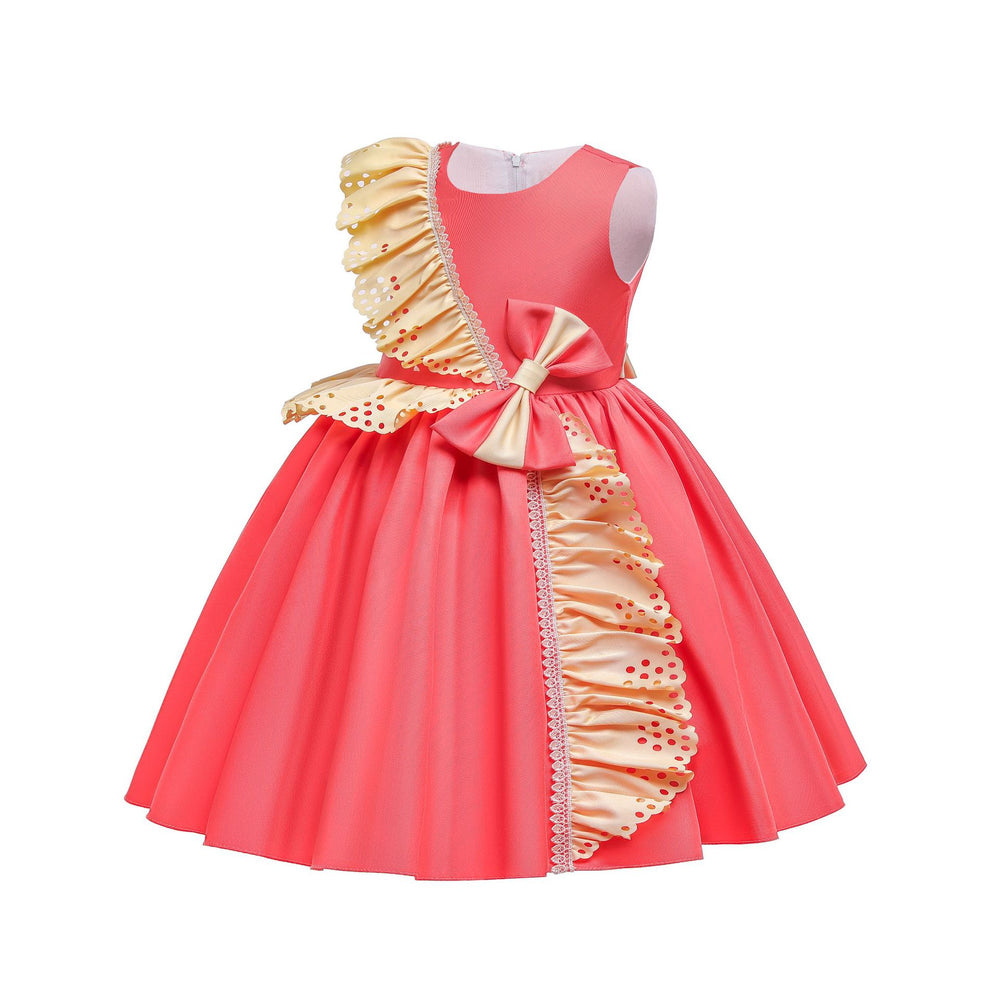 Export children's clothing satinkids dress princess dress girl dress host piano performance dress girl dress
