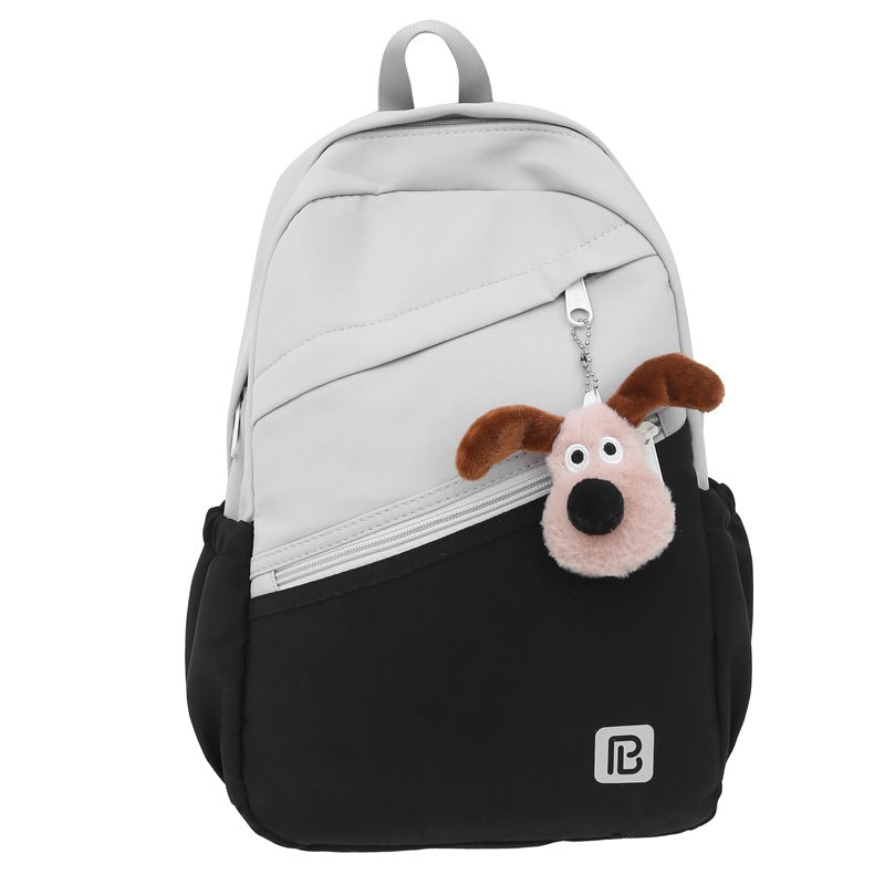 Simple Korean version schoolbag for women 2024 spring and summer new large-capacity junior high school students backpack fashionable contrasting color backpack for women