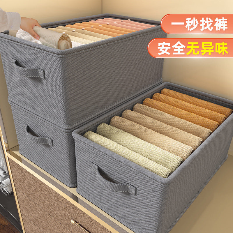 Pure gray no-compartment storage box, clothing pants drawer type multi-functional dormitory sorting toy clothes storage box