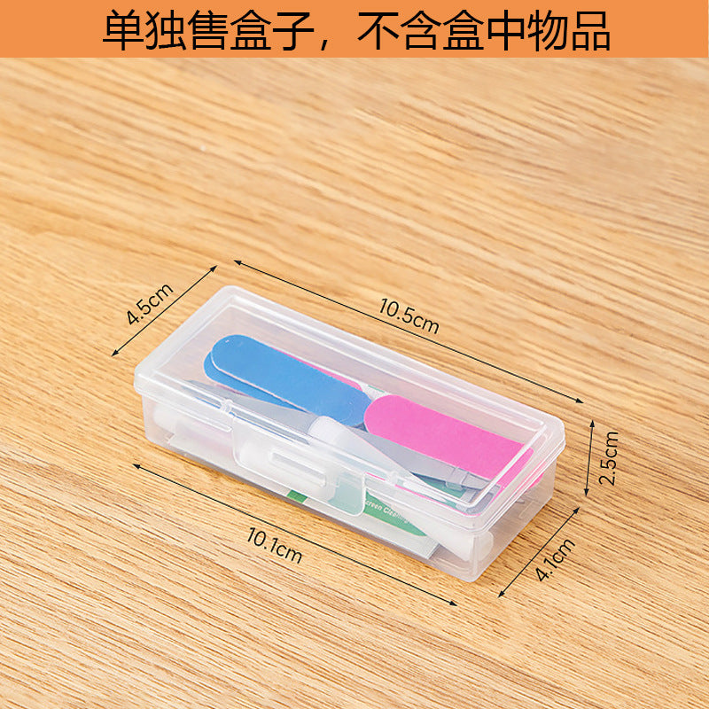 Desktop Flip Nail Art Jewelry Storage Box Plastic Transparent Large Flat Accessories Nail Art Wear Nail Storage Box