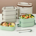 Stainless steel insulated lunch box with dividers - perfect for students and professionals. portable, multi-layered, and microwave-safe