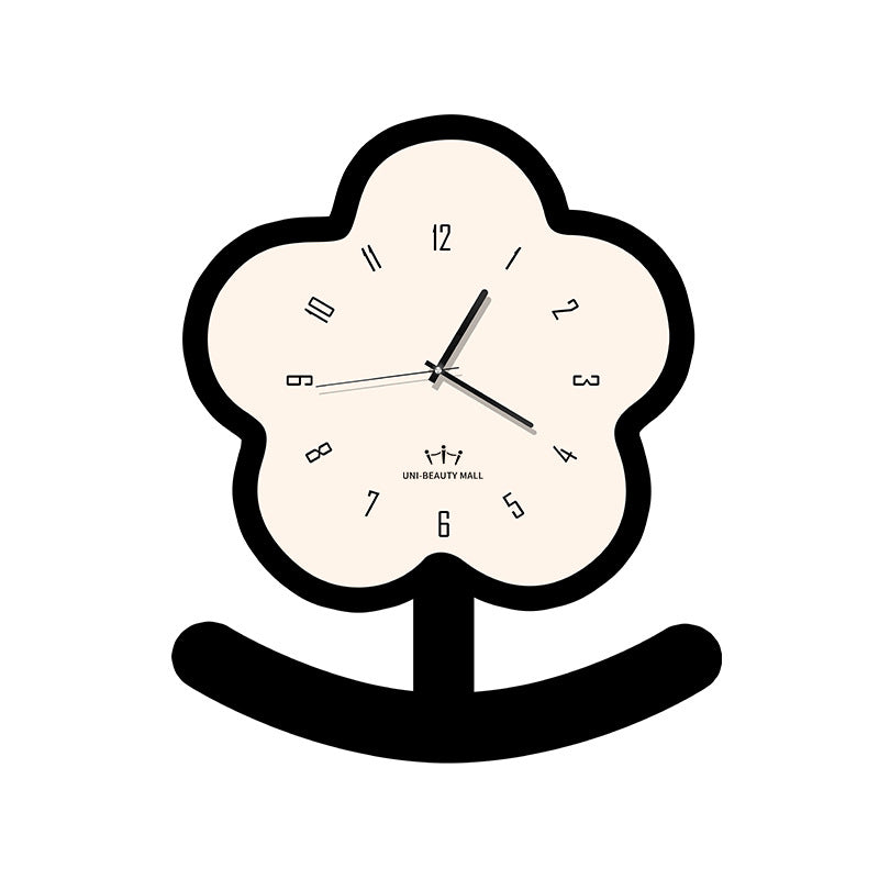 Small flower modern simple swing pendulum clock high sense home TV cabinet desk living room decoration clock