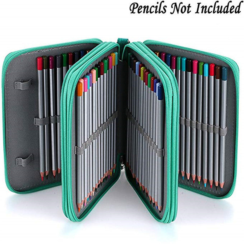 Cross-border pencil bag 72 colors 78 holes Art painting pencil bag Student stationery box Pencil storage bag Stationery pencil bag