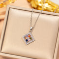 [titanium steel] cross-border popular fashion versatile square necklace for women, accessible luxury, high-end copper inlaid zirconium clavicle chain accessories