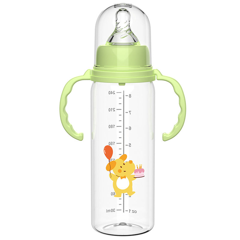 English boxed, baby bottle baby with handle bottle baby standard caliber bottle anti-flatulence bottle