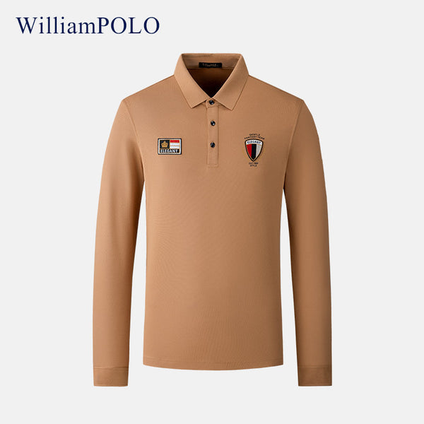 Emperor Paul POLO Shirt Men's Long Sleeve Autumn and Winter Fashion Versatile Business Lapel Men's Top Long Sleeve T-Shirt Men's