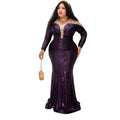 European, american, and african fashion women's sequin & beaded evening gown - slim fit mermaid long dress - cross-border exclusive
