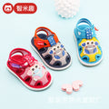Baby cloth sandals for boys, summer, ages 0-1-2-3 years, infant anti-slip soft sole squeaky shoes, girls' first walker shoes, baby shoes
