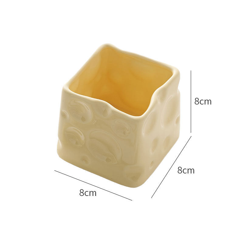Creamy chic fruit fork set - premium ceramic cheese storage jar - versatile bar decor & perfect gift