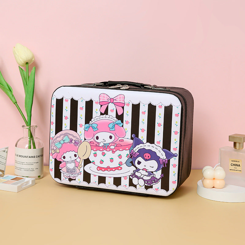 Cute cartoon Kulomie cosmetic case desktop plus size PU leather cosmetic mirror storage box portable storage case