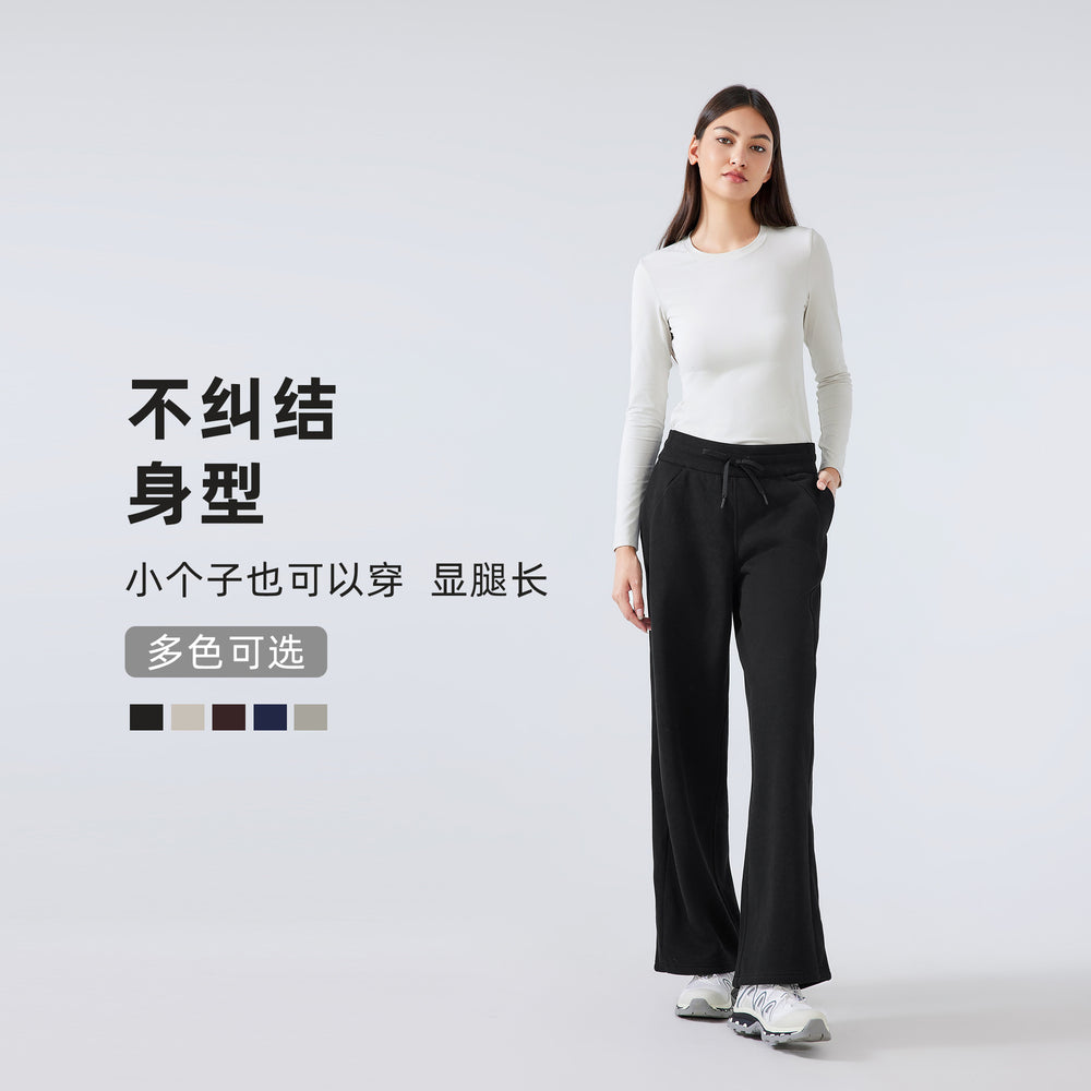 New winter fleece-lined warm fitness sweatpants - versatile straight-leg loose casual trousers for women (daw152)