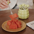 Cream style ceramic fruit fork light luxury set high appearance stainless steel fruit pick home decoration storage tube wholesale