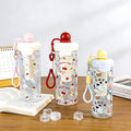 High-style cartoon floating ball plastic cup, large capacity, portable, trendy direct-drink plastic straw water cup, tea infuser cup - wholesale