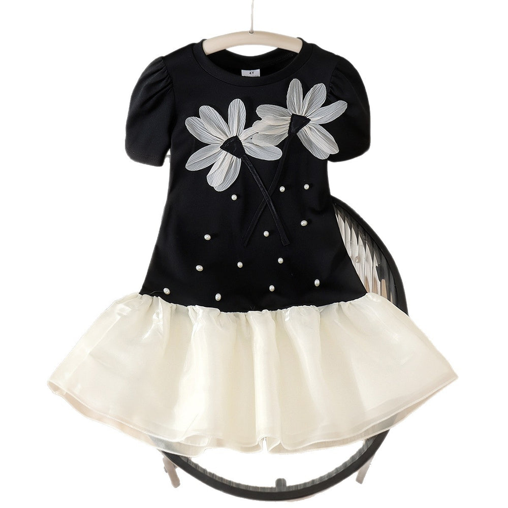 Baby clothing kids set children outfit black short-sleeved dress baby