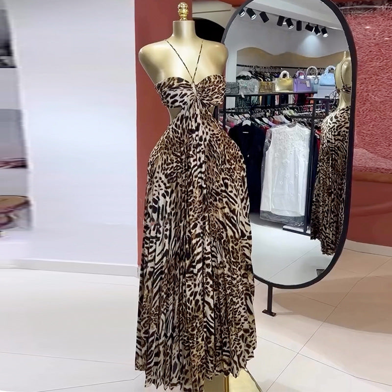 European and american women's clothing  summer new sweet and fresh camisole bandeau tie-up pleated maxi dress