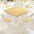 Original wood grain 80*74 table and four chairs (rounded corners to prevent collision)
