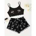 women's pajamas summernew arrival sling off-shoulder home cute printed pajamas home wear night wear