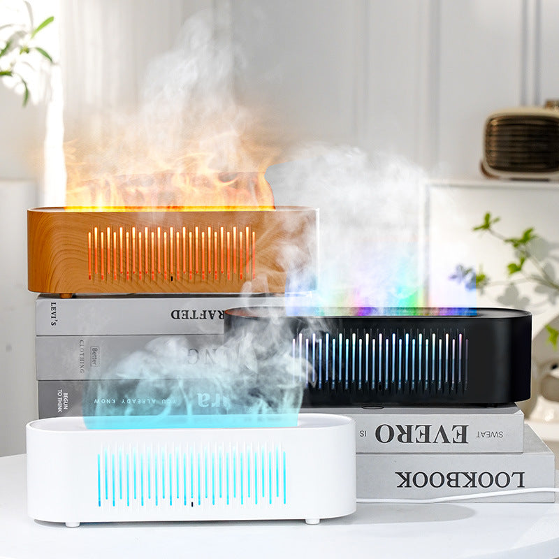 artificial large fog volume flame humidifier embedded fireplace usb atmosphere light for home flame aromatherapy machine