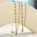 European and american cross-border jewelry: colorful beaded bracelet, double-layer 14k gold plated bare chain, minimalist style bestseller bracelet