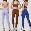 European and american plus size activewear set for women - beautiful back, butt-lifting workout leggings - new cross-border yoga outfit set