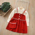Girls' knitted bowknot dress - new  collection - baby faux two-piece princess dress - autumn/winter girls' dress