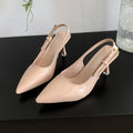French stiletto closed-toe sandals women's single strap high heels 2026 summer new versatile pointed-toe slingbacks