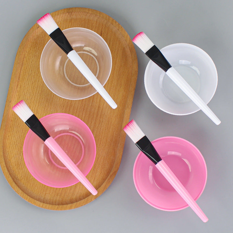 Beauty tool supplies mask bowl brush suit individually packaged mask bowl + mask brush plastic bowl makeup brush