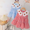 Girls' dress  summer new collection - strawberry plaid skirt, korean style for toddler and little girl summer wear