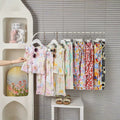 Girls' rayon summer lightweight pajama pants - cartoon print, loose fit, breathable, can be worn outdoors, cropped length