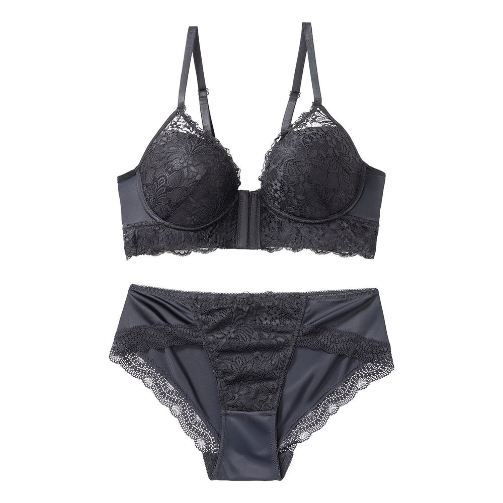fashionlace bra suit push-up front button push-up breast adjustment women's bra
