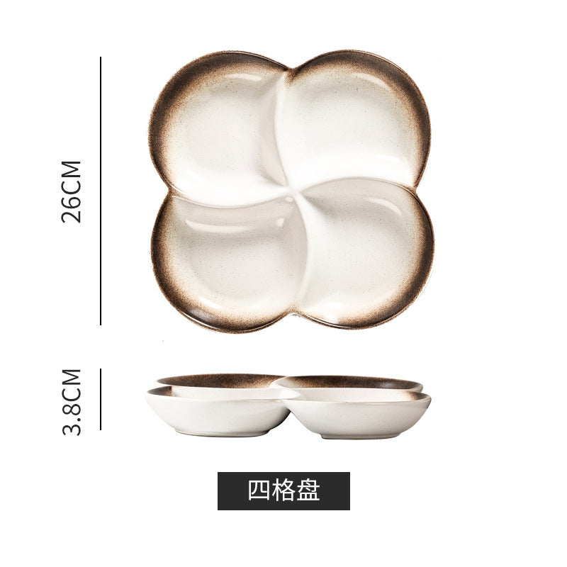 Japanese retro dessert plate - stylish & practical for home use - perfect for single servings, breakfast, snacks, and desserts