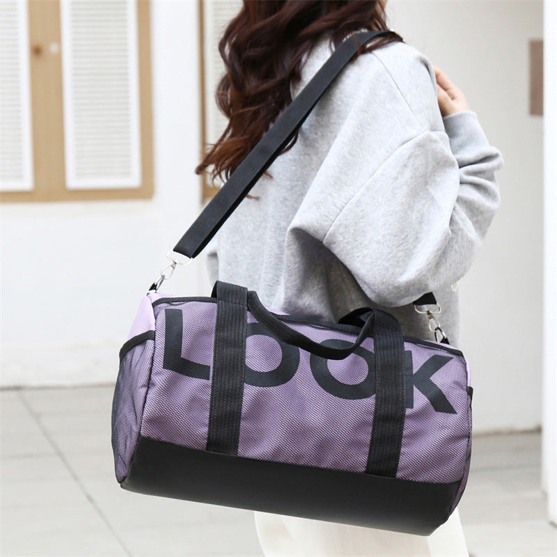 New travel bag women's anti-splashing sports yoga bag Korean version fashion letter fitness bag short business trip duffel bag