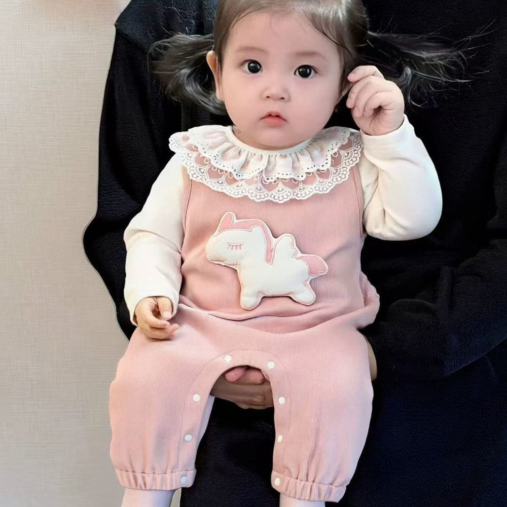 Spring & fall style clothes, fashionable baby onesie, baby girl super cute baby clothes, overalls suittwo-piece set
