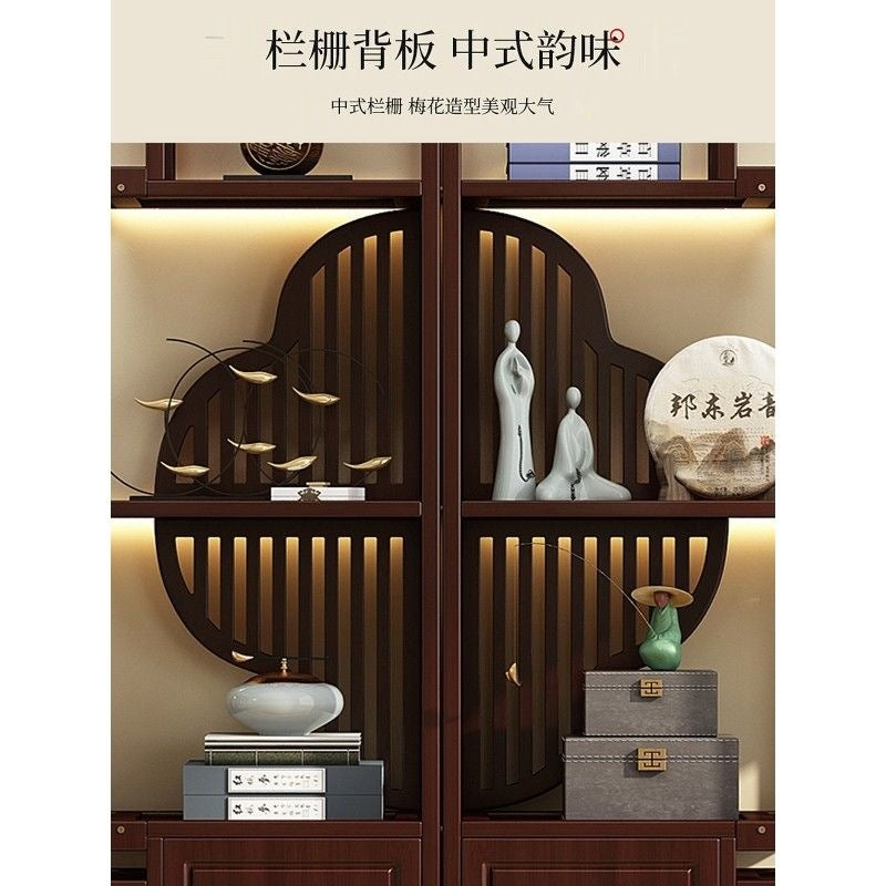 Special offer new chinoiserie non-solid wood antique rack tea tea set rack tea room tea cabinet ornaments storage rack large capacity
