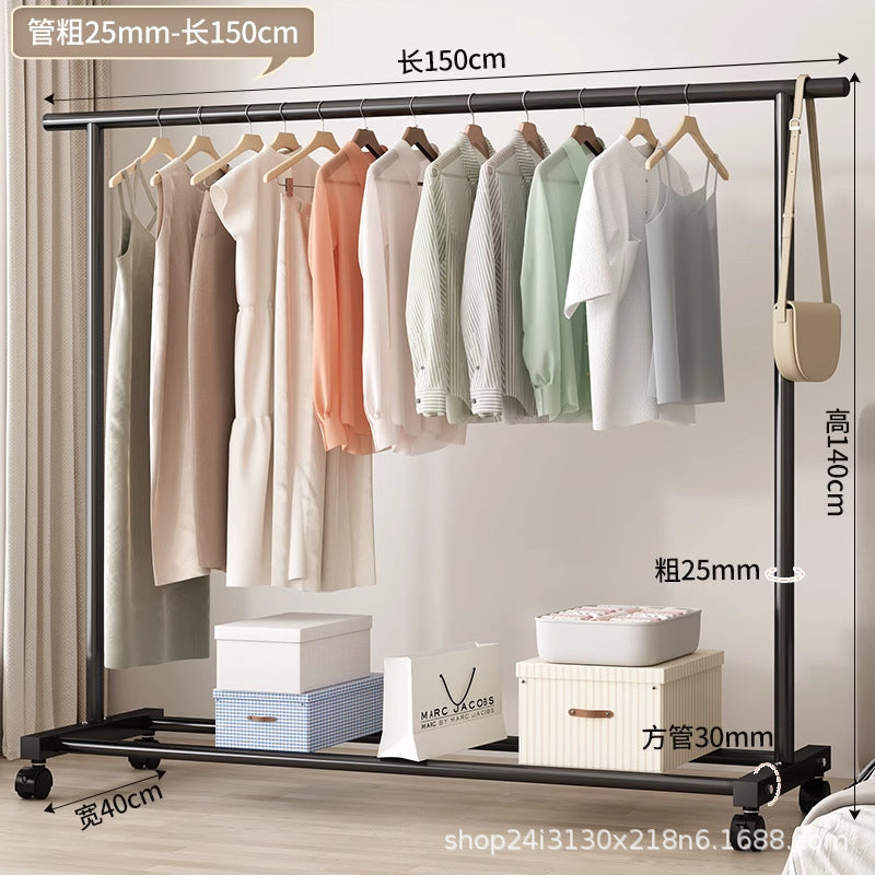 Simple clothes drying rack floor-standing clothes rack dormitory bedroom coat rack indoor balcony thickened rack for home