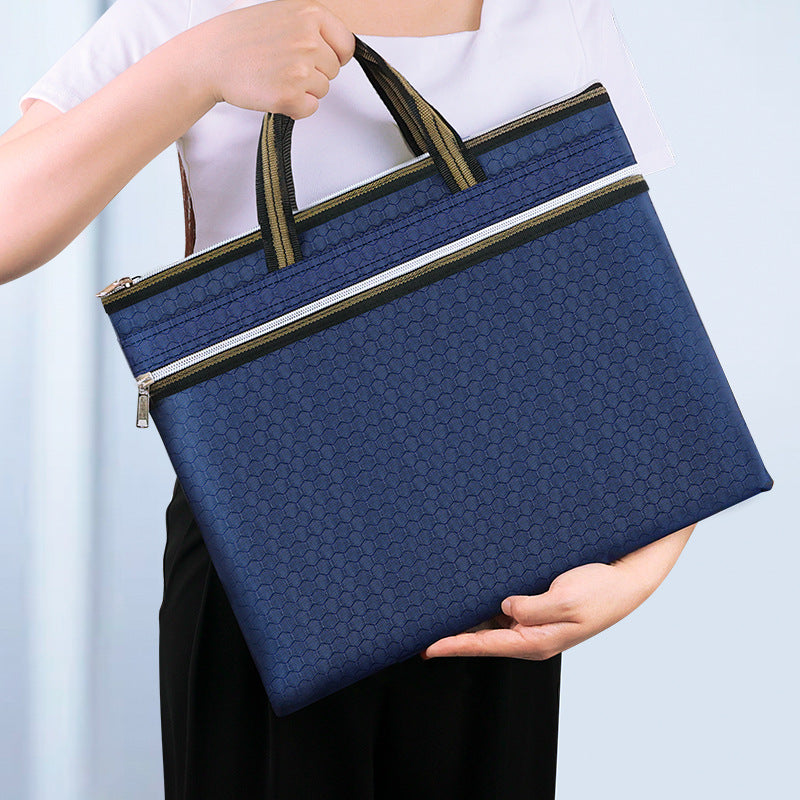 Double-layer file bag, file bag, thickened large-capacity file bag, business office bag, student hand-held book bag for tutoring