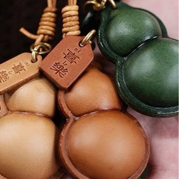 First-layer cowhide gourd pendant—2025 tianfu tianlu handmade genuine leather toys and ornaments that can be played and raised