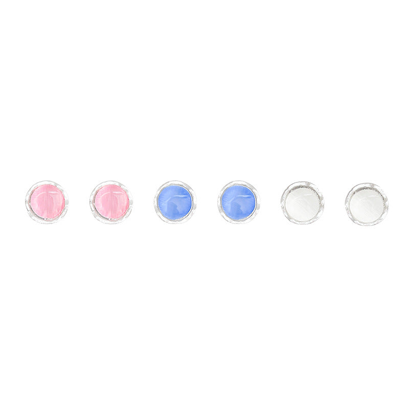 Pink small cat's eye earrings for women, no need to take off the ear bones, earrings, accessible luxuryclassy sense of ear piercing, ear jewelry