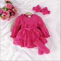 Children's clothingautumnew arrivalgirldress pure colorstripeslong sleeves mesh skirt
