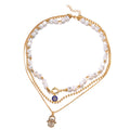 Pearl necklace wholesale - new european and american cross-border style, alloy diamond pendant, women's accessories, niche high-end statement jewelry