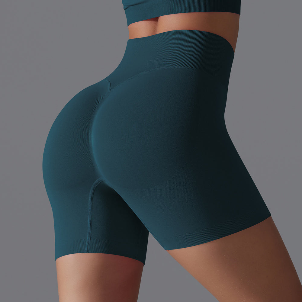 Fashion cross-border seamless pure color yoga shorts tight running fitness yoga clothes high waist butt lift peach sports pants