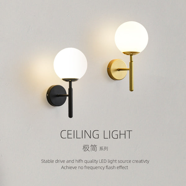 Nordic light luxury bedroom bedside wall lamp Modern simple living room background wall Bedroom aisle corridor wrought iron wall lamp