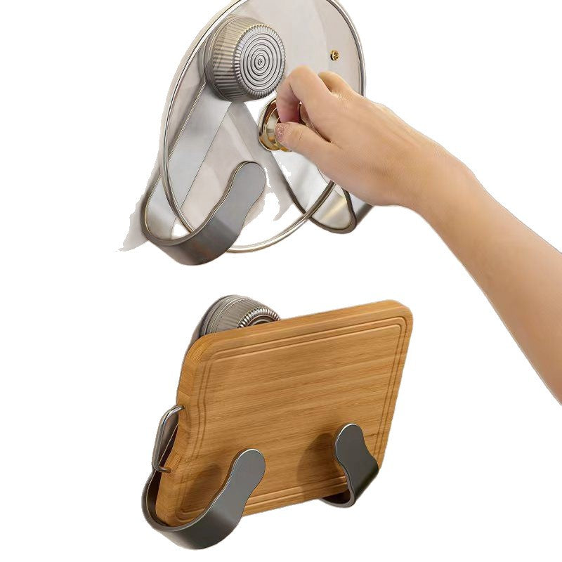 Pot lid holder, punch-free rotate suction cup wall-mounted for home kitchen cutting board placer multifunctional goods holder