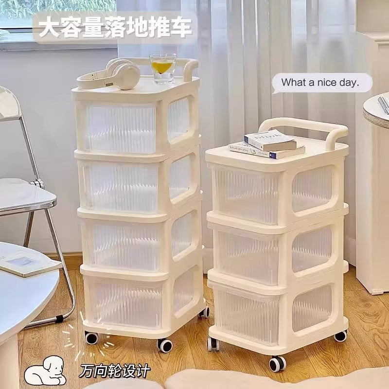 Household Shelf Cart Mobile Snack Cart Bedroom Storage Box Drawer Storage Box Mobile Shelf