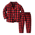 Kids' pajama set - plaid japanese style loungewear for boys and girls - spring/autumn comfortable underwear - children's sleepwear/home clothes