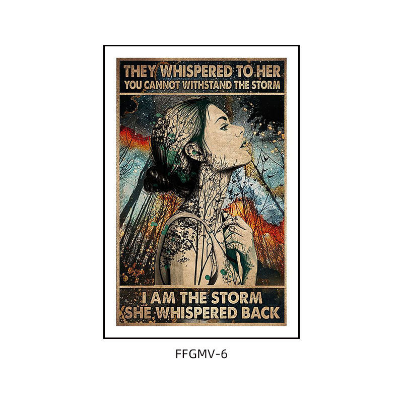 Bar decoration painting retro music dining bar restaurant KTV box hanging painting cafe clear bar abstract beautiful woman mural