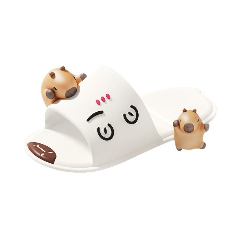 Foldable travel cartoon slippers - women's portable, non-slip disposable slippers for travel, business trips, hotels, and bathing