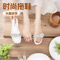Women's flat slippers - clear straps with rhinestone square buckle, fashionable and versatile outdoor sandals, beach-ready french-style mules
