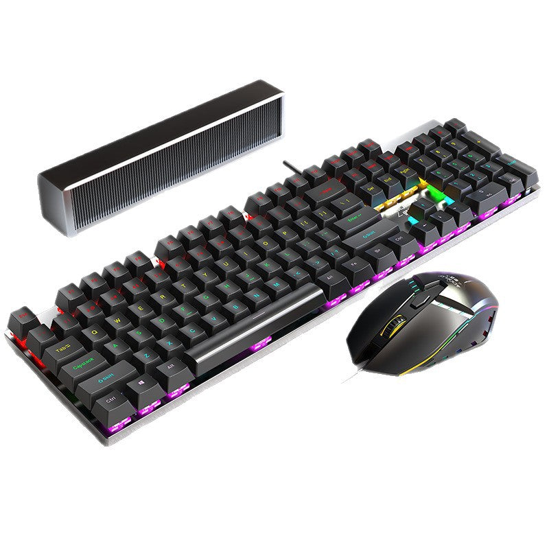 Longweishi amg100 true mechanical keyboard and mouse rgb transparent keyboard laptop gaming keyboard and mouse suit