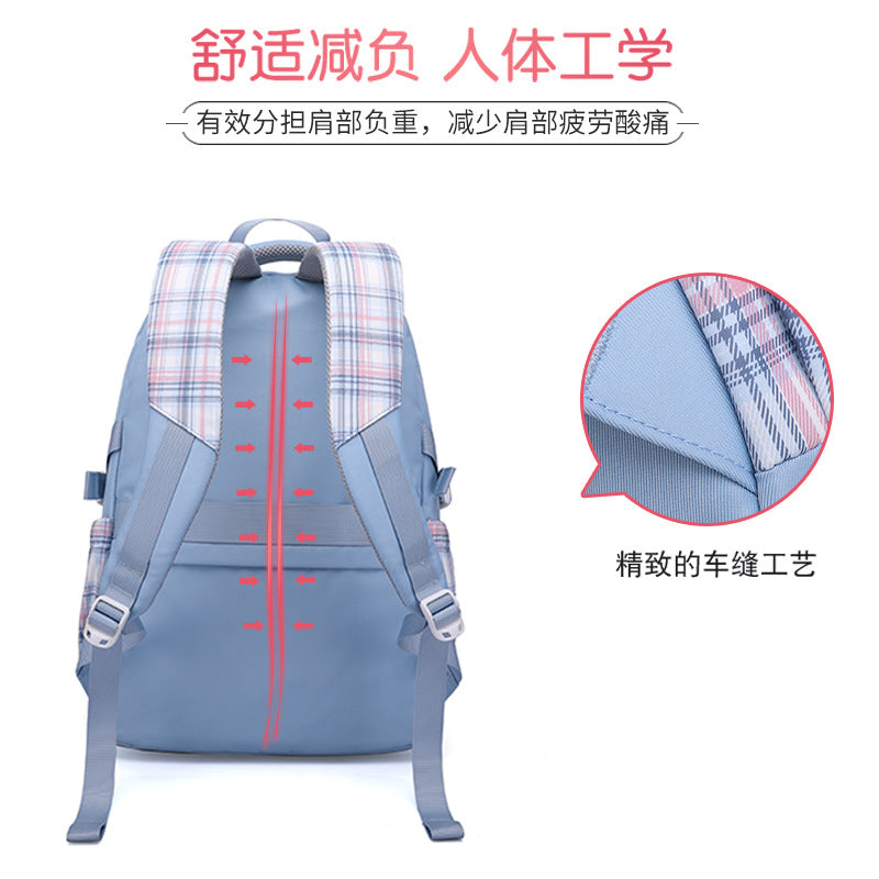 New junior high school student schoolbag, student backpack, large capacity backpack, high school student, middle school student schoolbag, high value and dirt resistance